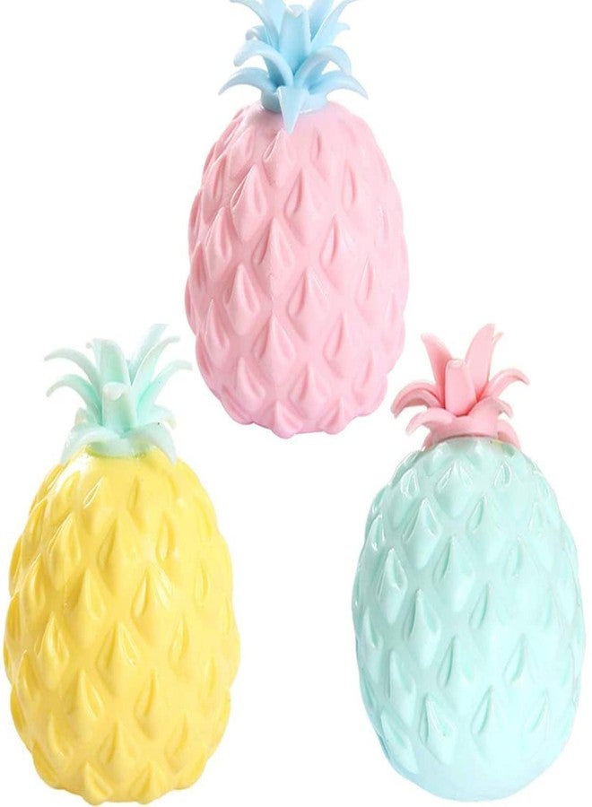 SUNBEET Stress Relief Squishy Toy Big Pineapple Fruit Squishies Fidget Stress Ball Squeeze Balls for Adults | Soft Slime Toy for Kids Stress Ball for Pressure Relieve (Pack of 3) - Image 1
